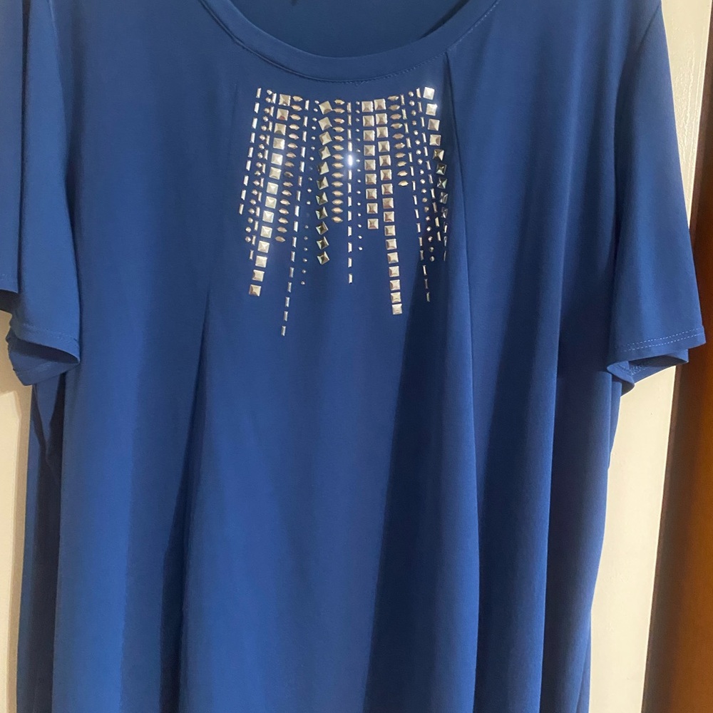 Blue Embellished Women's Top
